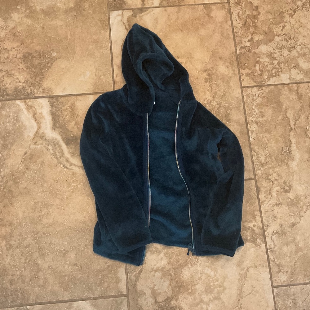 Blue fur jacket